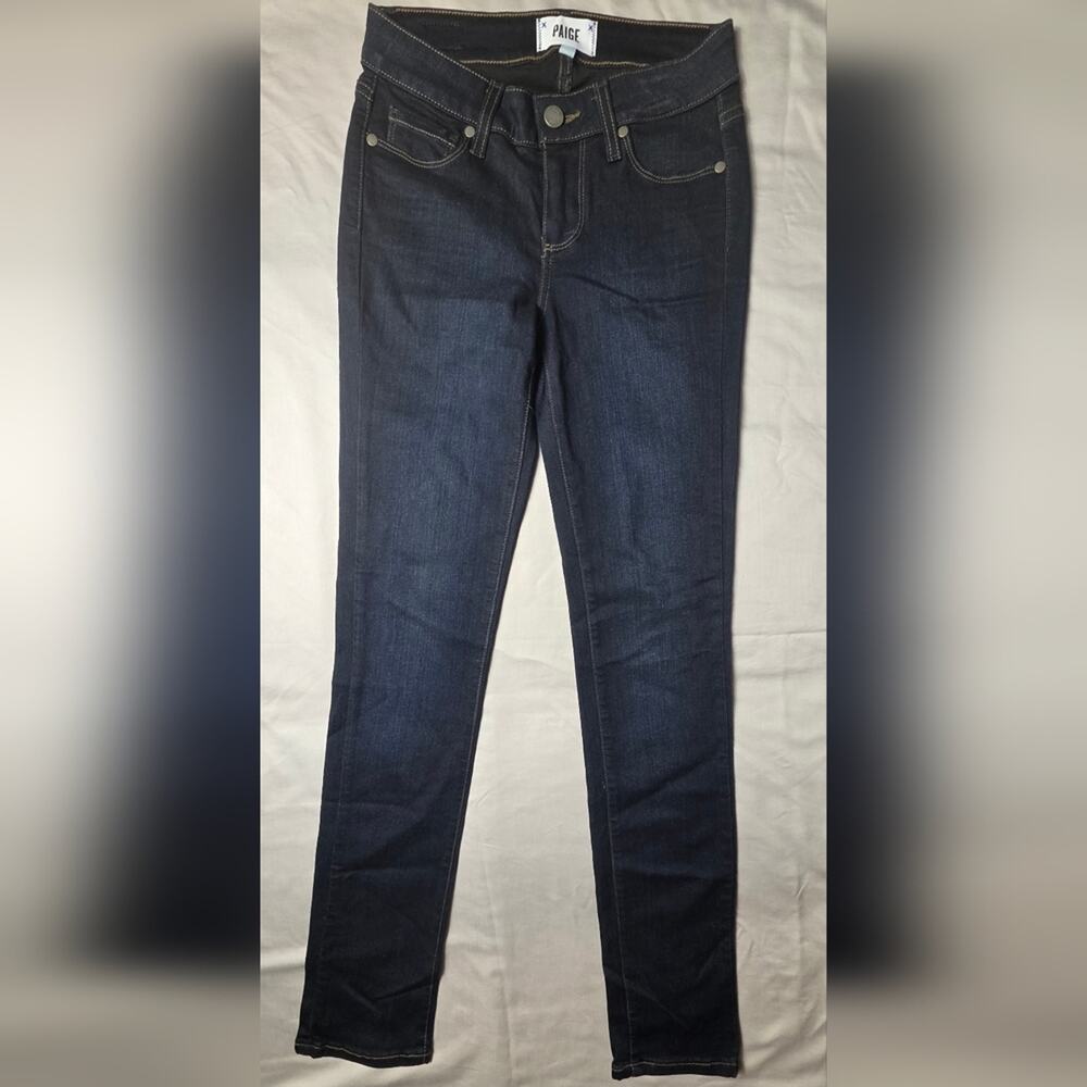 PAIGE Skyline Skinny High Waist Jeans Women's Size 25 Rayon Cotton Blend Dark